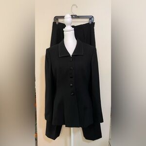 Le Suit Women’s Wool Suit 2 Pieces Set Blazer & Pant Black Size 6